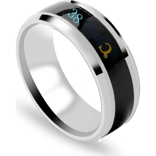 New Fashion Trendy Stainless Intelligent Perception Of Body Temperature Couple Rings For Women/Men Jewelry Gift