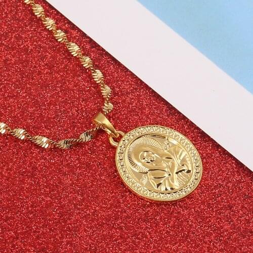Virgin Mary Necklace Women Trendy Goddess Pendant Necklaces Jewelry Catholic Bible Wholesale