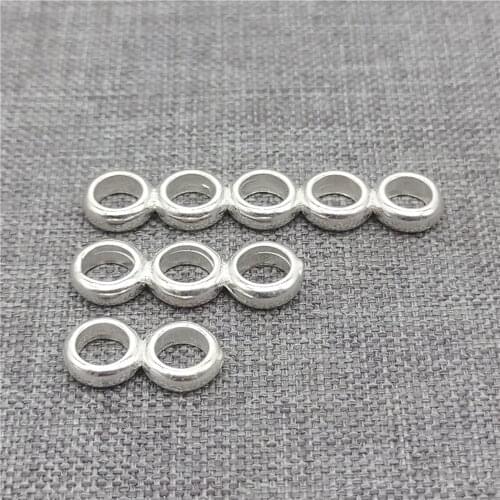Sterling Silver Slide Bar Bead Spacer for Bracelet 2 3 5 Holes