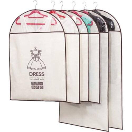 Household Clothing Dust Cover Wardrobe Coat Storage Cover Hanging-type Suit Protect Organizer Bag
