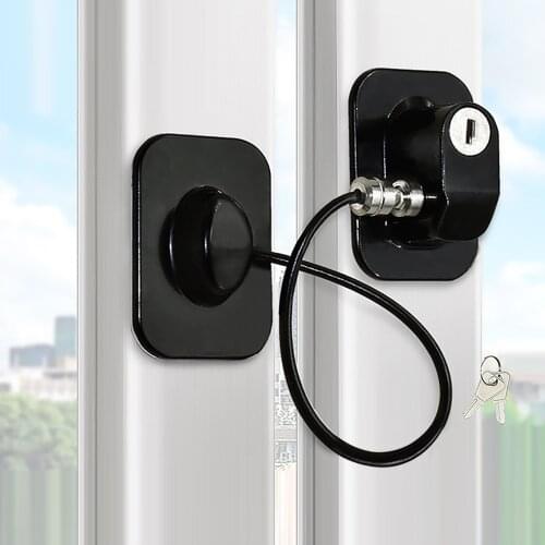 Child Safety Cable Window Lock with Keys Anti-fall Protection Adhesive Refrigerator Security Limit Locks Doors Building Windows