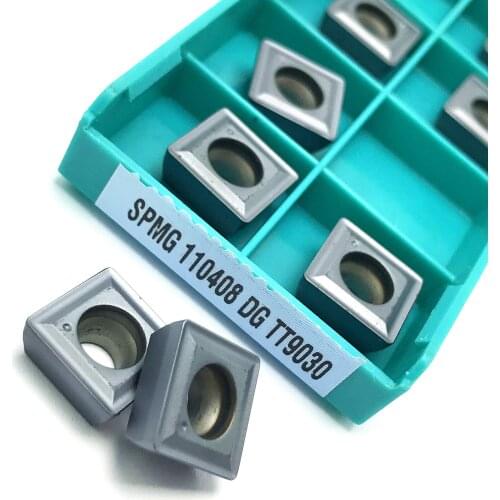10PCS SPMG060204 DG TT9030 Carbide Insert Turning Tool Turning Milling Cutter CNC Cutting Tool Slot Cutting