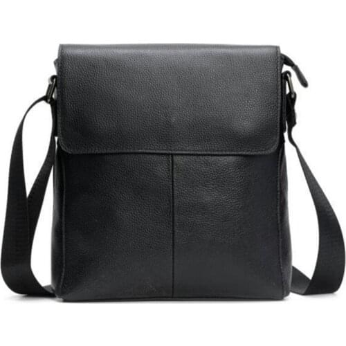 First layer cowhide mens one-shoulder messenger bag casual Genuine leather sports business bag Crossbody bag Fashion handbag