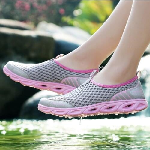 Wading Shoes Unisex Water Sports Net Cloth Barefoot Swimming Beach Surf Shoes Outdoor Hiking Quick-Drying River Shoes Women