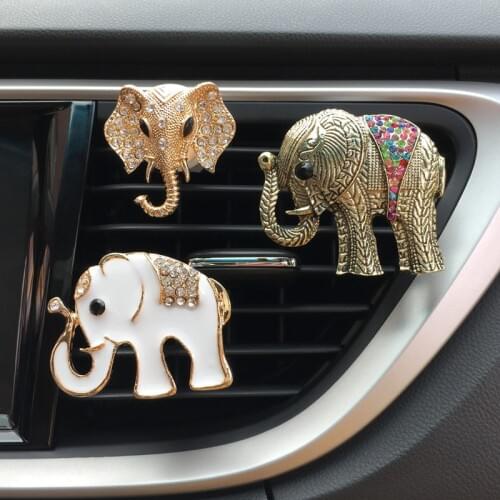 Car Ornament Car Vent Clip Air Freshener Cute Gift Diamond Elephant Auto Decor Solid Car Perfume Diffuser Car Smell Flavoring