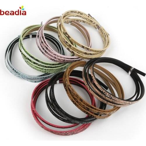 High Quality Flat PU Imitation Snake Leather Cord Rope for DIY Jewelry Findings Accessories Fashion Jewelry Making Materials