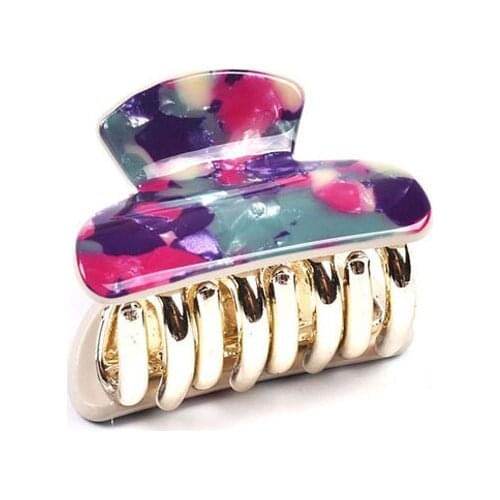 Hair Accessories For Women Marble Print High Quality Thicken Acrylic Plastic Girls Hair Claw Clip Small Clear Hair Plate 12002