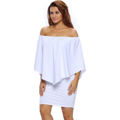 2022 high quality Summer spring mini bodycon dress with Ruffles sexy Women Black White Purple Layered club party wear clothes