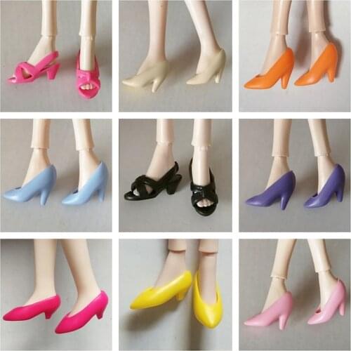 1/6 High Heel Shoes For Dolls For Licca Momoko Doll Blyth doll Shoes Fashion Plastic Shoes For Girls Dolls White Red Shoes