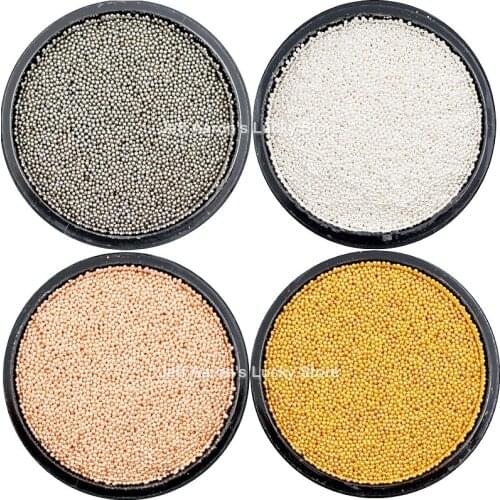 1 Pot 0.6MM gold silver micro 3D metal nail art decorations caviar beads manicure nails accessoires diy supplies tool