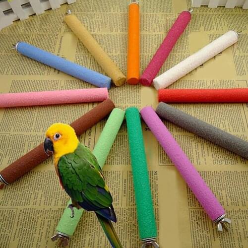 1Pc Parrot Cage Rough Surface Wood Paw Grinding Perch Stand Stick Platform Bird Roller Toy Fit For Small And Medium Sized Birds