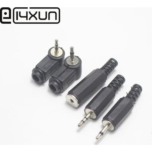4pcs 2.5mm 2pole 3pole Audio Mono Stereo Male jack Plug Right Angle Plugs for Phone Headset