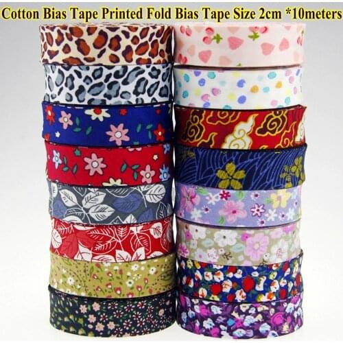 Free shipment -100% Cotton Bias tape printed, size: 20mm,3/4" 10meter printed flowers Good material Bias binding tape DIY sewing