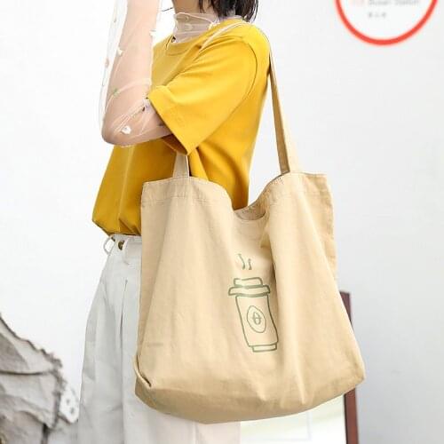 Brand Designer Women Canvas Tote Shoulder Bag Fabric Cotton Cloth Reusable Shopping Bag For Women 2020 Handbags Shopper Bags New