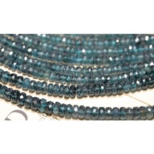 One strand LOOSE BEADS blue Kyanite ROUNDELLE FACETED 4-5mm Wholesale for DIY jewelry necklace 20cm