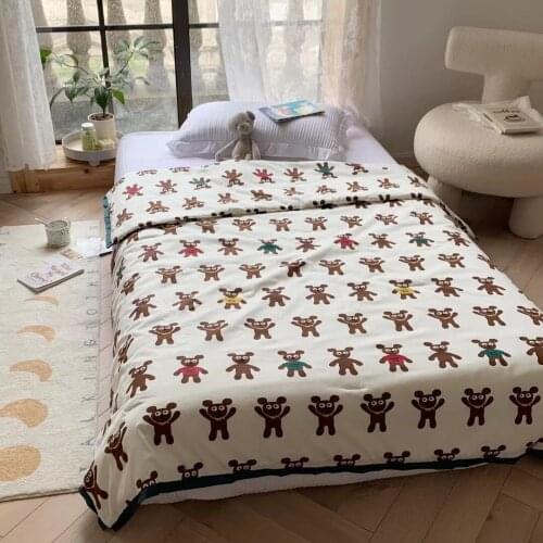 Kindergarten Nap Quilt Cartoon Soybean Long-staple Comfortable Cotton Summer Quilt Washable Air-conditioning Quilt Baby Bedding