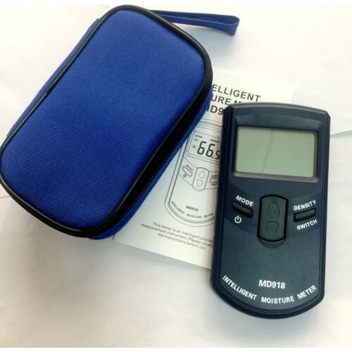 Brand Intelligent Moisture Meter Digital Wood Humidity Tester 4~80% Resolution 0.5% With Bag MD918 Inductive Moisture Meter