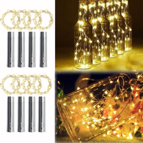 LED Wine Bottle Lights 2M 20 LED Cork Bottle Fairy Lights Copper Wire String Garland for Christmas Holiday Party Wedding Decor
