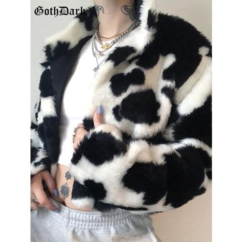 Goth Dark Artificial Fur Coats