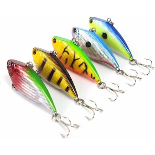 HiUmi 5Pcs VIB Lure Medium Diver Tight Wobble Slow Floating 5.5CM 7.5G Fishing Lures Hard Bait 5Colors Minnow lure Swimbait