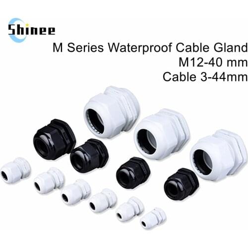 M8 Waterproof Metal Cable Gland White Black Nylon Plastic Connector M14 M16 M18 M20-M63 High Quality IP68 Fit For Cable 3-44mm