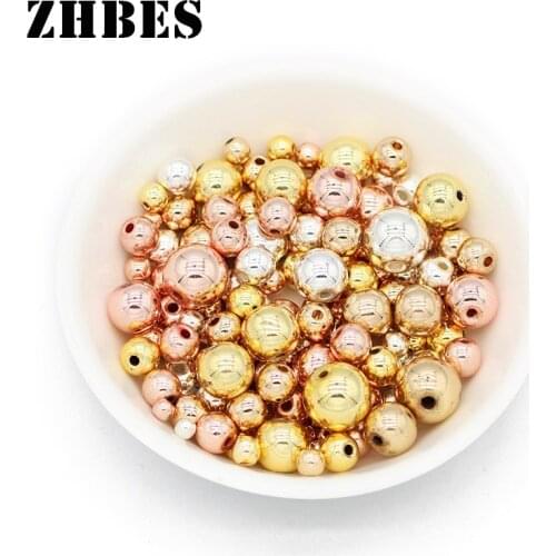 2-10MM Natural Stone Rose Gold,Black,Silvers,Black Round Hematite Spacer Loose Beads For Jewelry Making DIY Bracelet Findings