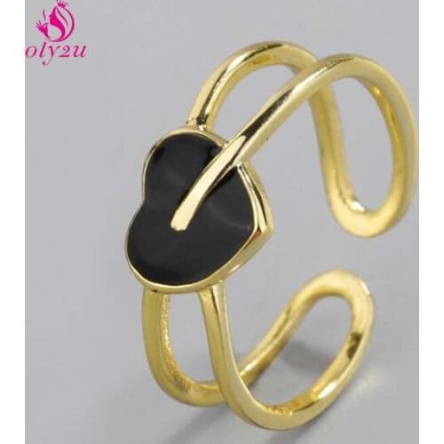 Ring Set for Women Womens Simple Sweet Heart-Shaped Gold Ring Gothic Wedding Party Gift 2020 Fashionable Mens Christmas панк