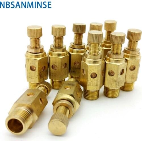 NBSANMINSE 10Pcs/lot C Type 1/8 1/4 3/8 1/2 3/4 1 Exhaust Muffler Throttle Valve Pneumatic Brass Silencer