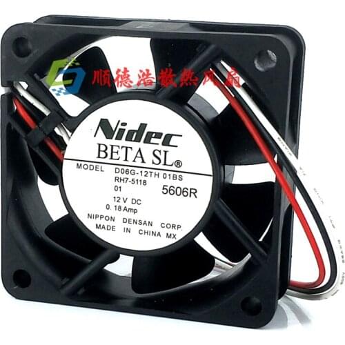 Nidec 6CM D06G-12TH OIBS 6025 12V 0.18A RH7-5118 Cooling fan