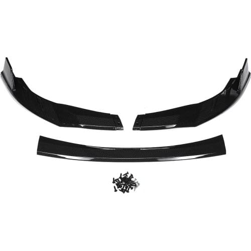 Black / Carbon Fiber Look 3pcs Car Front Bumper Splitter Lip Spoiler Protection Guard Body Kit Trim For Toyota Corolla 2019 2020