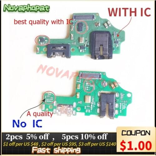 Novaphopat Charger Board For Huawei Honor 8X / View 10 Lite USB Dock Charging Port Microphone Mic Earphone Jack Flex Cable