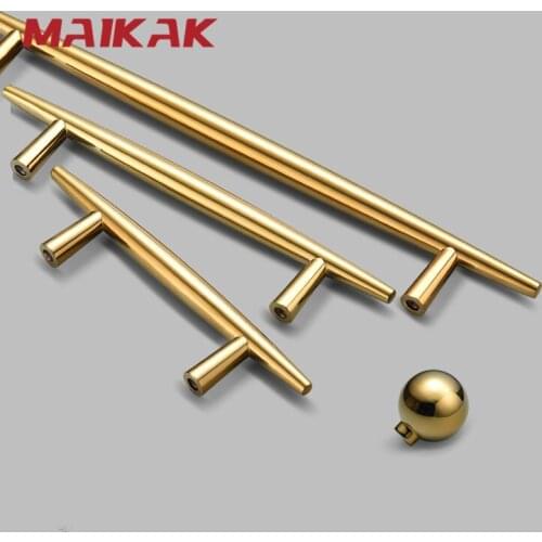 MAIKAK Gold Zinc Alloy Handles for Furniture Drawer Handle Pulls Kitchen Cabinet Knobs and Handles Kitchen Handles