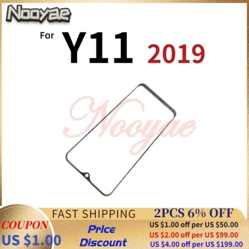 Black 6.35 inch Covered On Front Digitizer LCD Sensor Glass Panel For Vivo Y11 2019 Touch Screen Glass lens + Tracking