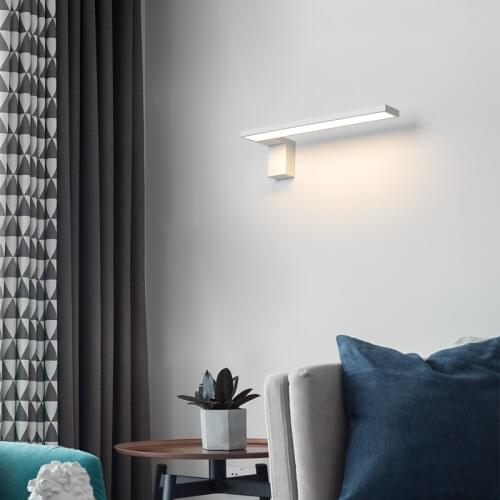 Led Nordic personality Bedside wall light White Black aluminum LED AC 110-240v 12w Living room wall lamp Spray paint
