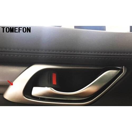 TOMEFON For Mazda CX-5 CX5 2017 2018 ABS Auto Accessories Interior Car Auto Door Inner Door Handle Bowl 4PCS For 4doors
