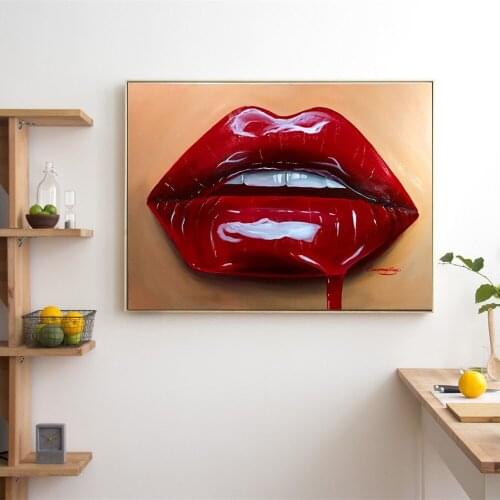 Gorgeous Sexy Lips Painting Poster Print Decorative Wall Pictures For Living Room No Frame Home Decoration Accessories