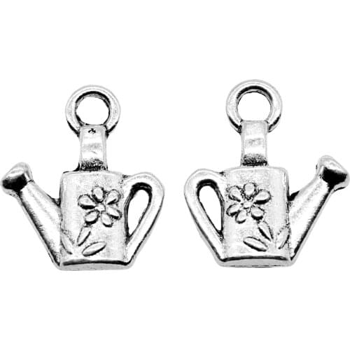 WYSIWYG 10pcs Charms Watering Can Gardening 18x15mm Antique Silver Color Pendants Making DIY Handmade Jewelry
