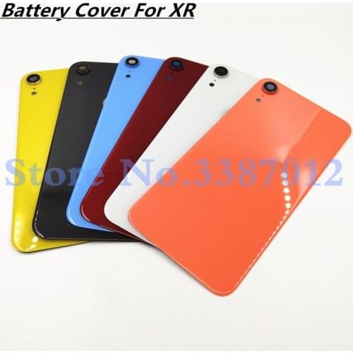 For iPhone XR Back Battery Cover Rear Glass Panel Housing Case Repair Replacement Part + Camera Lens&Frame