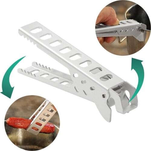 Camping Pot Clip Anti-Scald Pot Pan Bowl Gripper Aluminium Alloy Pot Clip Barbecue Handle Holder Clip Outdoor Accessories