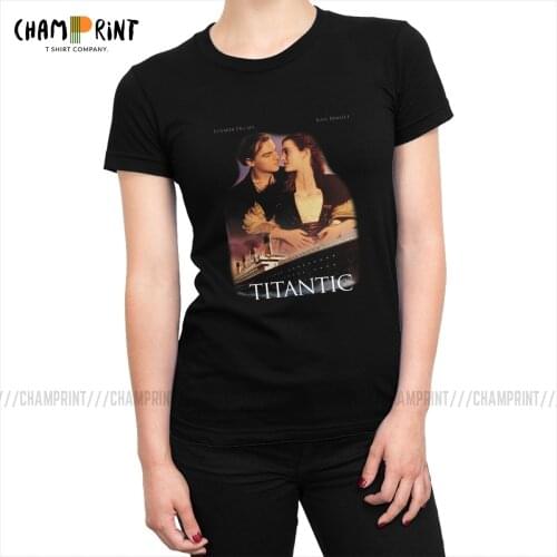 Titanic Movie Jack Rose Leonardo Dicaprio T-shirts Womens Original 100% Cotton T Shirts Fashion Tee Shirt Tops Female Clothes