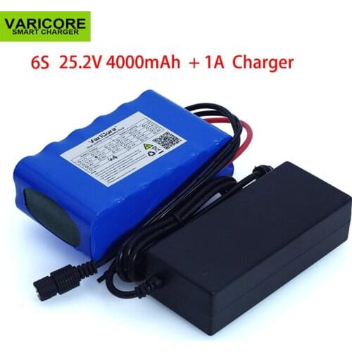 24V 4Ah 6S2P 18650 Battery li-ion battery 25.2v 4000mah electric bicycle moped /electric/lithium ion battery pack+1A Charger