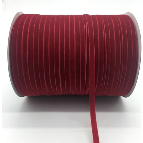 5Yards/lot 1/4" 6mm Deep red Soft Comfortable Velvet Ribbon Headband Clips Bow Wedding Christmas Decoration
