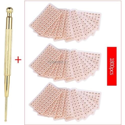 Acupuncture Points Detector Probe+1800Pcs Magnetic Therapy Ear Seeds Stickers Ear Acupuncture Needle Patch Ear Care Massage
