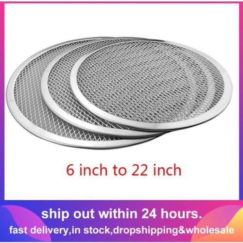 Non stick Pizza Screen Pan Baking Tray Metal Net New Seamless Aluminum Metal Net Bakeware Kitchen Tools Pizza 6-22inch