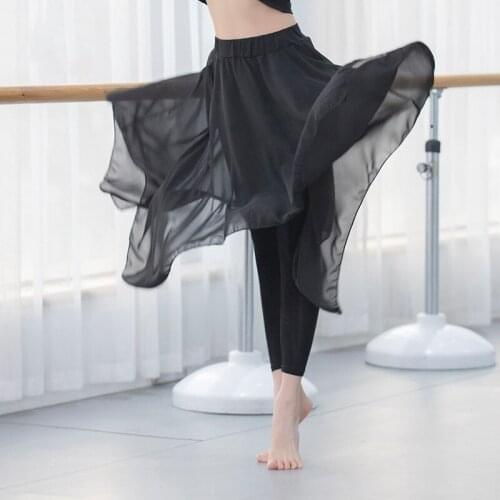 Girl Ballet Skirt Women Chiffon Dance Dress Adult Dancing Practice Skirts with Pants 233-107