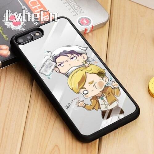 LvheCn Erwin Smith Levi Attack on Titan Phone Case For iPhone 11 12 Pro X XR XS MAX 5 6 6S 7 8 Plus samsung S6 s7 s8 s9 s10