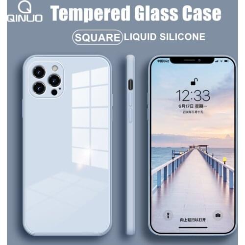 Original Liquid Tempered Glass Case For iPhone 11 Pro Max SE 2 X XR XS Max 8 7 Plus Cell Phone Lens Protection Square Edge Cover