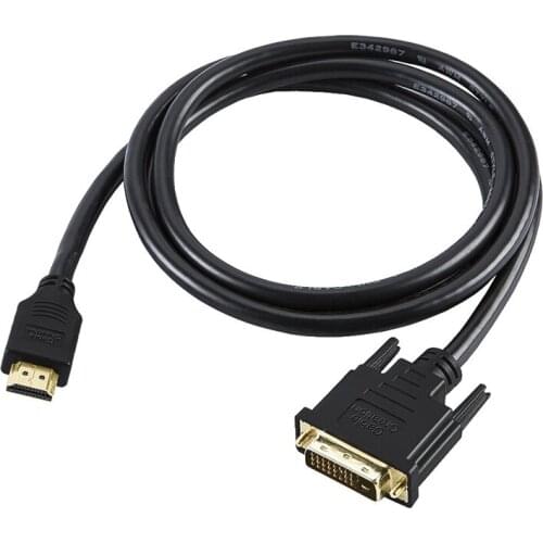 Bi-directional HDMI Male to DVI(24+1) Male Cable, Support 1080P for Raspberry Pi,Roku,Xbox One,Laptop, Graphics Card,Blue-ray