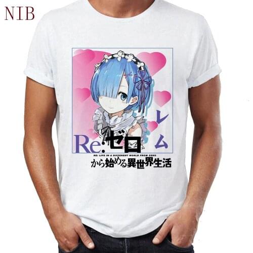 Japanese cartoon anime Re ZERO oversized Mens t shirt Harajuku Kawaii cartoon pattern T shirt punk casual women/mens T-Shirts