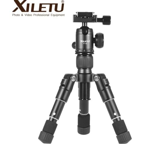 XILETU FM5 Flexible Aluminum Mini Stable Tabletop Desktop Tripod Ball Head for DSLR Nikon Canon Digital Mirrorless Camera Phone